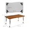 Flash Furniture Rectangle 28 W, 47.5 L, 25 H, Chrome, Laminate, Particleboard, Steel, Wood Grain XU-A3048-CON-OAK-T-P-CAS-GG - alternate 8